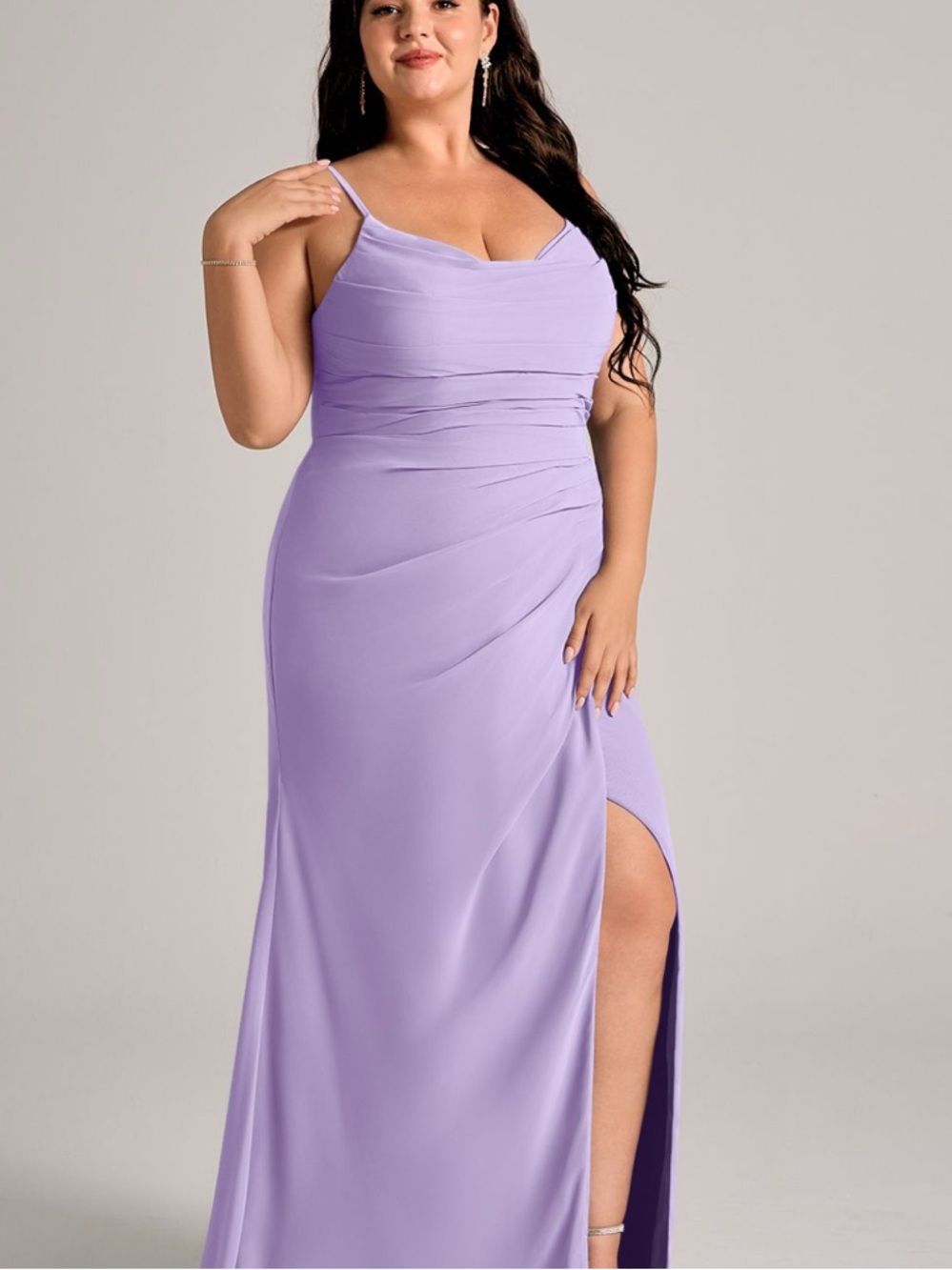 ✨ Azazie Deandra chiffon dress in Lilac, size 18